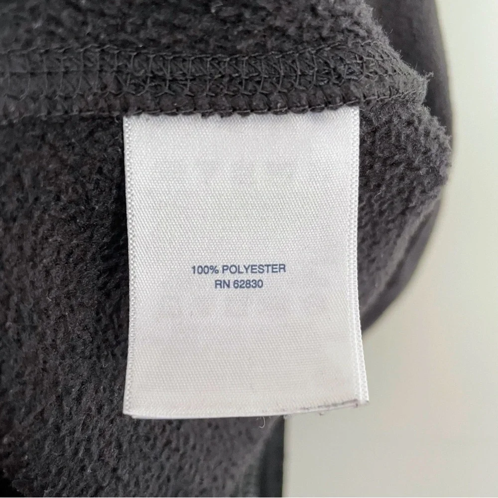 Lands' End Men’s Black Fleece Vest Stand-Up Collar Nylon Chest Pocket Size M